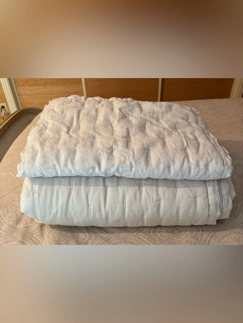 Quince European Linen Dream Quilt Set | Queen | Sand | Includes Shams